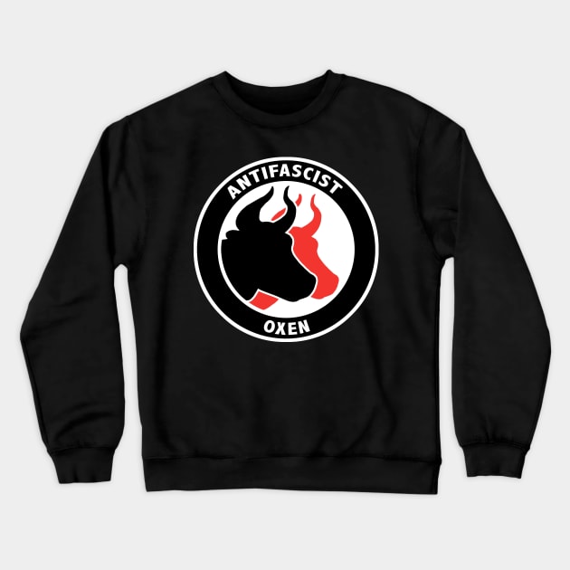 Antifascist Oxen Crewneck Sweatshirt by Shepherd